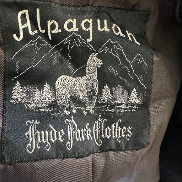 Vintage Hyde Park Clothes Alpaca Blend Wool Overcoat Gray 43L USA Union Made - Picture 5 of 9